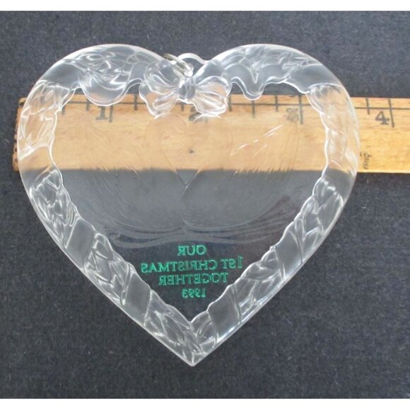 Our 1st Christmas Together Ornament - Heart-Shaped with Swans - Vintage 1993 Hal - Picture 5 of 5